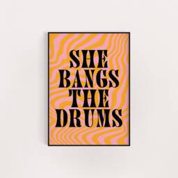 She Bangs The Drums Poster Retro Music Lyric Wall Art - thumbnail 2
