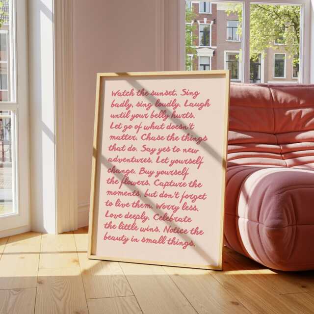 Watch The Sunset. Notice Beauty in Small Things - Home Prints Affirmation Quotes Unframed Print - image 1