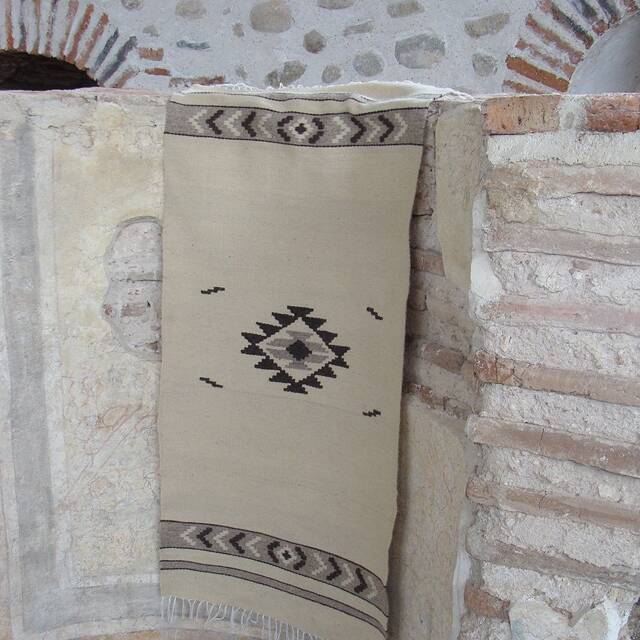 Handwoven Wool Kilim Rug White Bohemian Decor - 2Ft X 4Ft - image 1