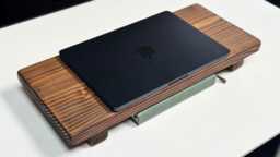 Wooden Monitor Stand For Home Office. Rustic Riser Shelf. Computer Desk Organiser. Laptop Stand. Made To Order & Fully Customisable - thumbnail 1
