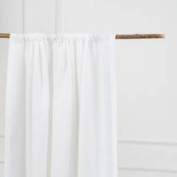 Linen Curtain Panel With Macrame Edge - Rod Pocket Drapes Lightweight & Semi-Sheer Curtains Custom - thumbnail 3