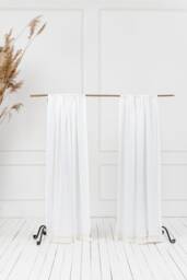 Linen Curtain Panel With Macrame Edge - Rod Pocket Drapes Lightweight & Semi-Sheer Curtains Custom