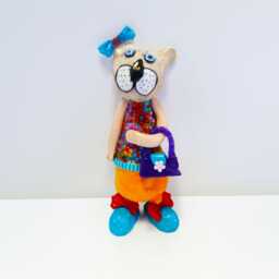 Whimsical Cat Sculpture - Bookshelf Decor Accent - thumbnail 1