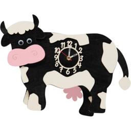 Black & White Cow Personalised Wooden Pendulum Wall Clock - thumbnail 2