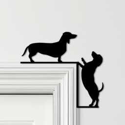 Door Topper Dachshund Dogs Various Colours Top Of Decorative Sign - Sign, Novelty Wall Decor, Frame Art, Art - thumbnail 1