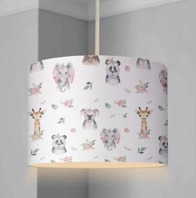 Lampshade - Nursery Safari Boho Animals, Lampshade Or Table Lampshade Childrens Room Round - image 1
