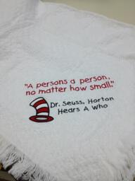 Literary Great Nursery Blanket, Children's Afghan, Childrens Author Quotes, Top Hat Cartoon Cat, Baby Throw, Shower Gift - thumbnail 1