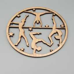 Personalised Gymnastics, Artistic Gymnastics Bedroom Decor, Kids Decor Name, Door Or Wall Hanger in Acrylic Wood - thumbnail 4