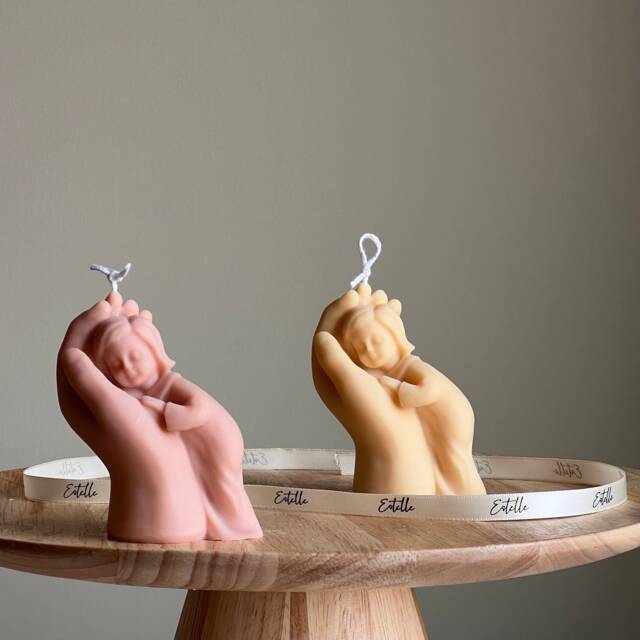 Handmade Baby in Hand Soy Wax Candle Mother's Love Gift - image 1