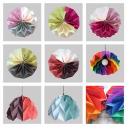 Origami Lampshade Viridian Green Paper Lamp, Kids Room Decor - thumbnail 4