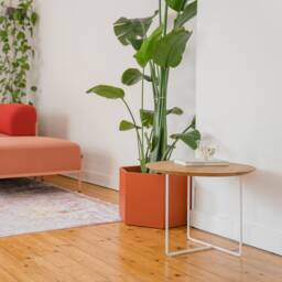 Side Table Oak With White Frame & Round Top - thumbnail 3