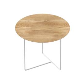 Side Table Oak With White Frame & Round Top - thumbnail 4