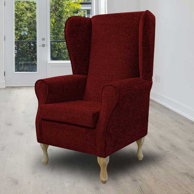 Ruby Swirl Wingback Armchair Fontana Upholstered High Back Chair - image 1