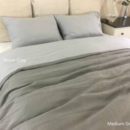 Reversible Duvet Cover in Natural Linen Duvet Cover, 80+ Fabric Choices, Pick Your Color Combinations, Custom Size - thumbnail 3