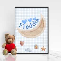 Personalised A4 Name Poster, Baby Wall Art, Simple Design, Minimalist Nursery Decor Print, New Gift - thumbnail 1