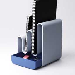 Notebook Holder With Drawer Minimalist Desk Organiser Modern A5 A6 Storage 3D Printed Office Decor - thumbnail 3