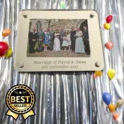 Custom Engraved Acrylic Wall Mounted Picture Frame - Bespoke Sizes & Colors - thumbnail 1