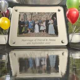 Custom Engraved Acrylic Wall Mounted Picture Frame - Bespoke Sizes & Colors - thumbnail 3