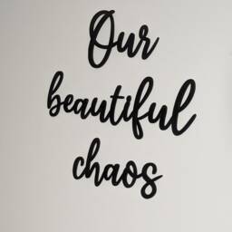 Our Beautiful Chaos - Script Word Wall Art, Decor, Black Painted Letters. Wall Quote - thumbnail 3