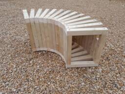 Wooden Rustic Curved Garden Bench Seat - thumbnail 1
