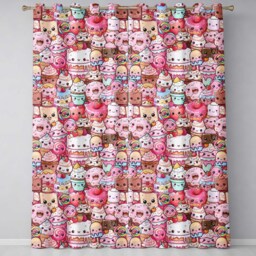 Desserts Cakes Cupcakes Donuts & Sweets Pink Background Seamless Pattern Readymade Eyelet Ring Top Thermal 100% Blackout Curtains - thumbnail 2