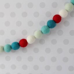 Christmas Decor - Gifts Felt Ball Garland Holiday Pom Pom Merry & Bright Baby Shower Hostess Gift - thumbnail 1