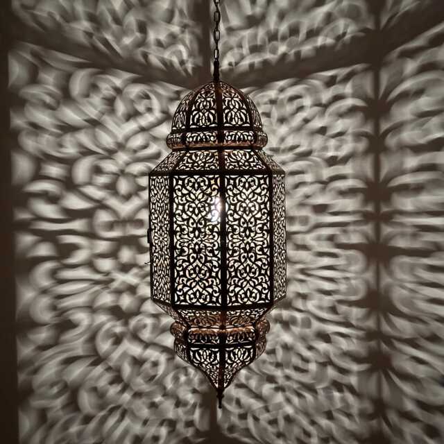 Moroccan Brass Lantern - An Artisanal Pendant Lamp Masterpiece For Your Home Deco, Handmade Ceiling Light, Light - image 1