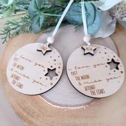 star Christmas Tree Ornament - I Love You Personalised Decoration Memorial Wish Babyloss Loss Of Mum - thumbnail 2