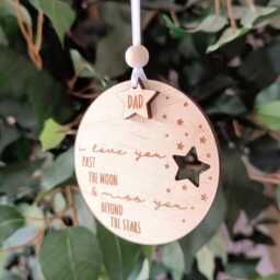 star Christmas Tree Ornament - I Love You Personalised Decoration Memorial Wish Babyloss Loss Of Mum - thumbnail 3