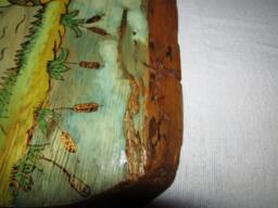 Handmade Wall Art Frog On Paulownia Wood - thumbnail 2