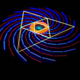 Uv String Art Psychedelic Cosmic Mandala, 30x30cm/11.8 Inches Handmade Wall Art, Black Light, 3D, Home Decor, Wall Hanging, Yoga Art, Thread &nails - thumbnail 3