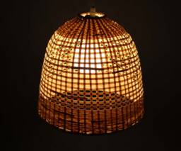 Bell Shaped Bamboo Pendant Light - Rustic Woven Lighting - 11.8'' - thumbnail 1