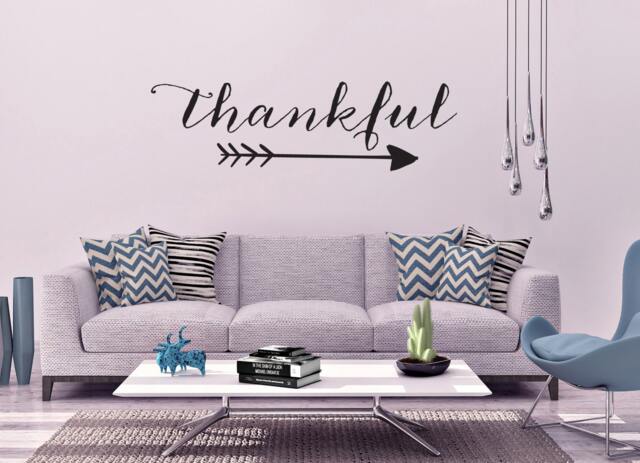 "Vinyl Wall Art Decal - ""Thankful" - image 1