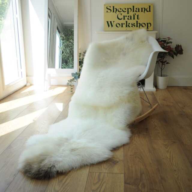 "100% British Rare Breed Double Sheepskin Rug in Undyed ""Dorset Ivory" - image 1