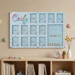 Personalized School Years Photo Frame, Picture Pre K To Graduation Custom Name - thumbnail 4