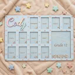 Personalized School Years Photo Frame, Picture Pre K To Graduation Custom Name