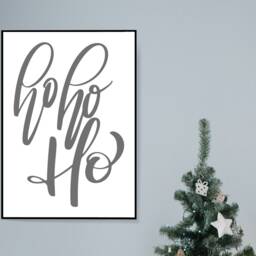 Ho Black Bold - Christmas Festive Fall Holidays - Wall Print Gift Bespoke Poster A5 A4 A3 Framed - thumbnail 3