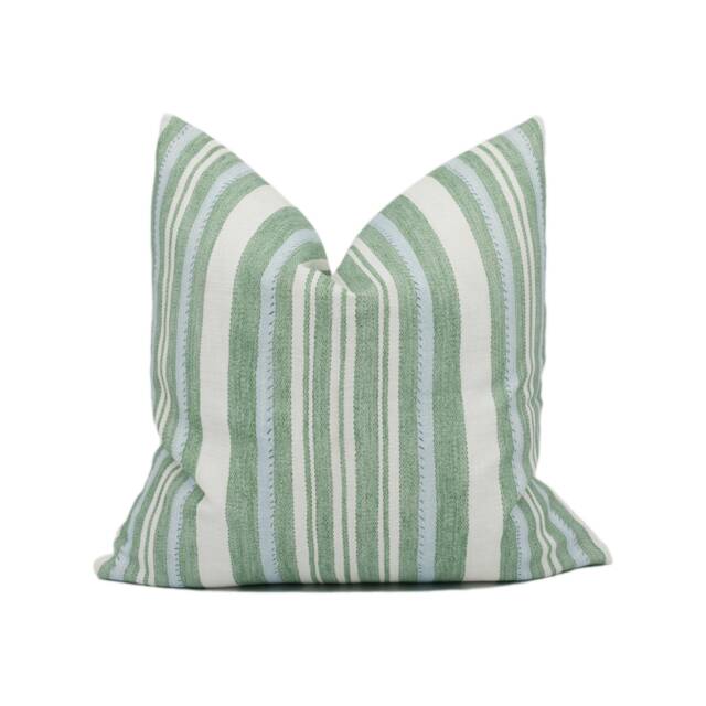 Jane Churchill - Tulsi Stripe Green Lively Modern Striped Cushion Cover Handmade Throw Pillow Designer Home D??cor - image 1