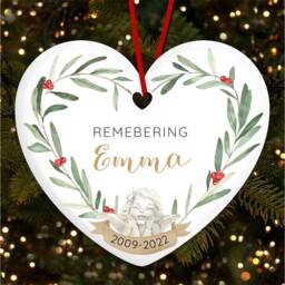 Loved One Memorial Wreath Angel Personalised Christmas Tree Ornament Decoration