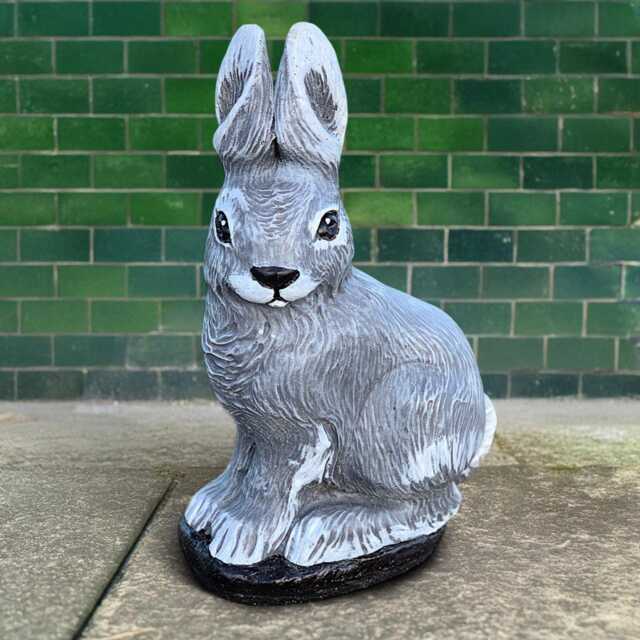 Concrete Rabbit Statue Garden Bunny Sculpture Handcrafted Wild Animal Figure Outdoor Stone Ornament Cement Lawn Art Lover Gift - image 1