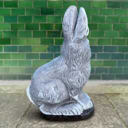 Concrete Rabbit Statue Garden Bunny Sculpture Handcrafted Wild Animal Figure Outdoor Stone Ornament Cement Lawn Art Lover Gift - thumbnail 4