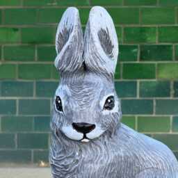 Concrete Rabbit Statue Garden Bunny Sculpture Handcrafted Wild Animal Figure Outdoor Stone Ornament Cement Lawn Art Lover Gift - thumbnail 3