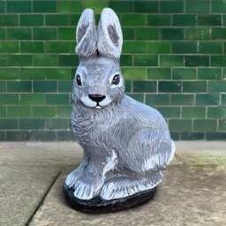 Concrete Rabbit Statue Garden Bunny Sculpture Handcrafted Wild Animal Figure Outdoor Stone Ornament Cement Lawn Art Lover Gift - thumbnail 1