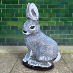 Concrete Rabbit Statue Garden Bunny Sculpture Handcrafted Wild Animal Figure Outdoor Stone Ornament Cement Lawn Art Lover Gift - thumbnail 2