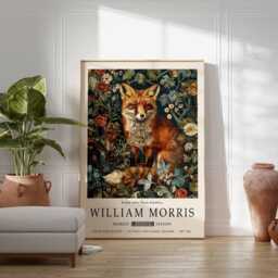 William Morris Poster, Fox Print, Animal Floral Botanical Decor, Kew Gardens Art, Wall Art - thumbnail 2