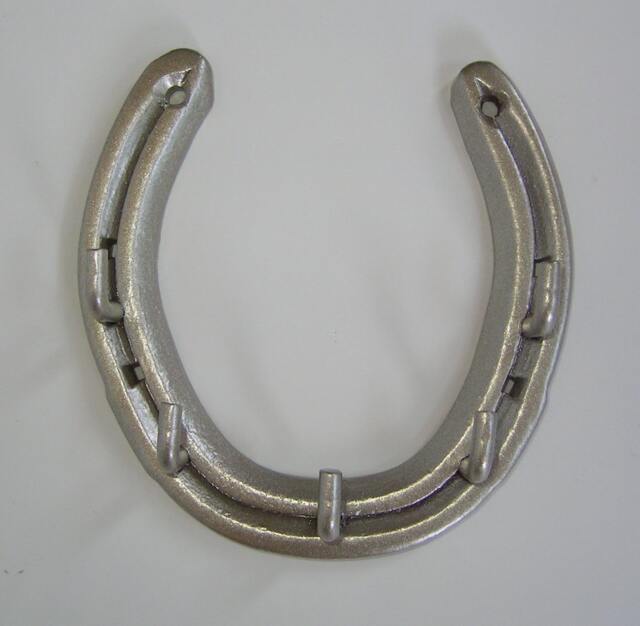 Lucky Horseshoe Key Hook Dog Lead Tack Hanging Rack in Silver Pewter Finish - image 1