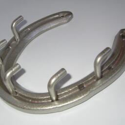 Lucky Horseshoe Key Hook Dog Lead Tack Hanging Rack in Silver Pewter Finish - thumbnail 2