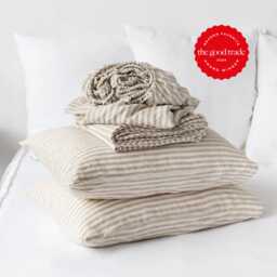 striped Linen Sheet Set Natural Queen King Sheets Bedding