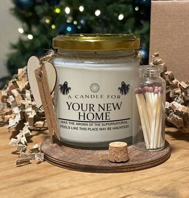 Funny Ghost New Home Candle, Supernatural Humor Soy Wax Gift - image 1