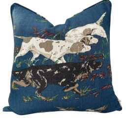 Schumacher Luxury Designer Pointers Blue Cushion Pillow Cover - thumbnail 1
